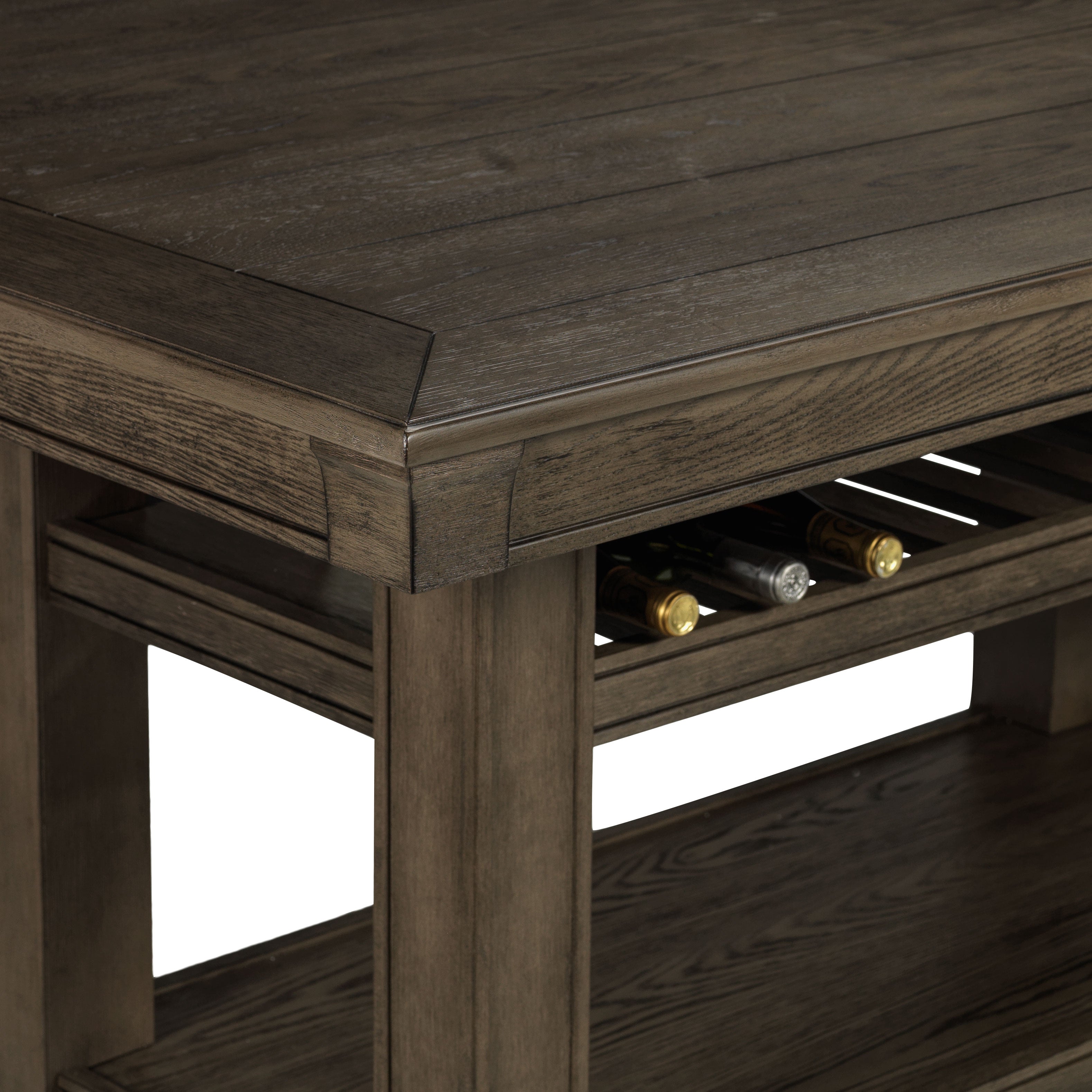 Bilboa 7-Piece Counter Height Dining Set with 2 Counter Backless Stools - Roasted Oak