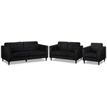 Anthena Sofa, Loveseat and Chair Set - Charcoal