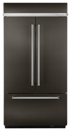 KitchenAid 42" 24.2 Cu. Ft. Black Stainless Steel French Door Refrigerator - KBFN502EBS