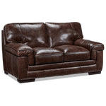 Stampede Leather Loveseat - Coffee