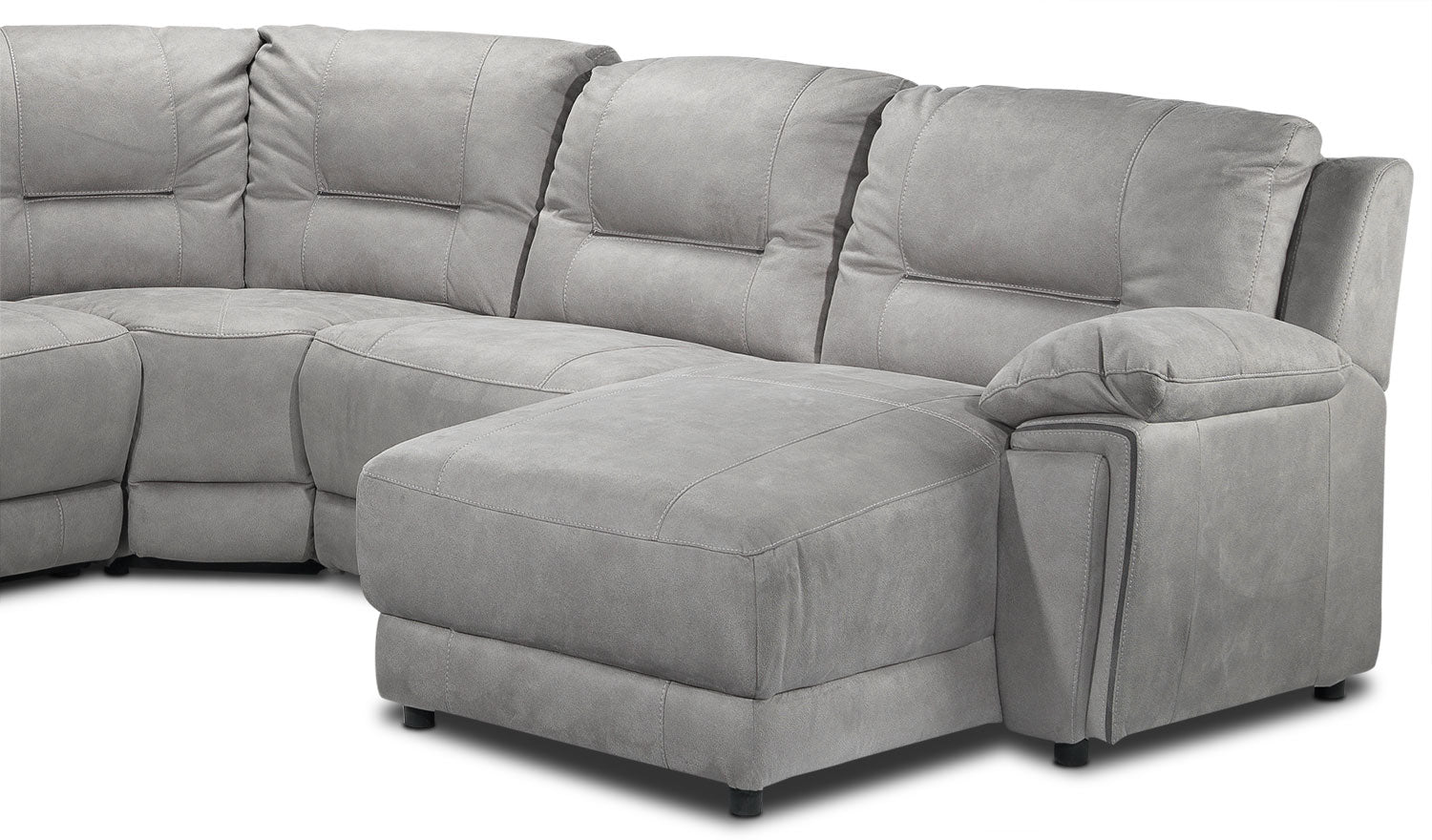 Pasadena 6-Piece Reclining Sectional with Right-Facing Chaise - Light Grey