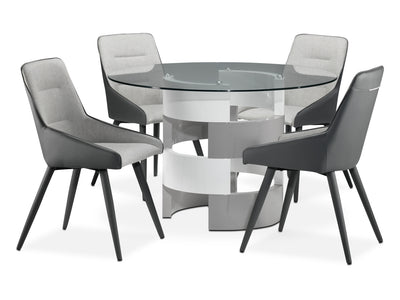 Gina 5-Piece Dining Set - Beige and Grey
