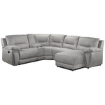 Pasadena 5-Piece Reclining Sectional with Right-Facing Chaise - Light Grey