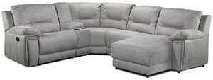 Pasadena 5-Piece Reclining Sectional with Right-Facing Chaise - Light Grey