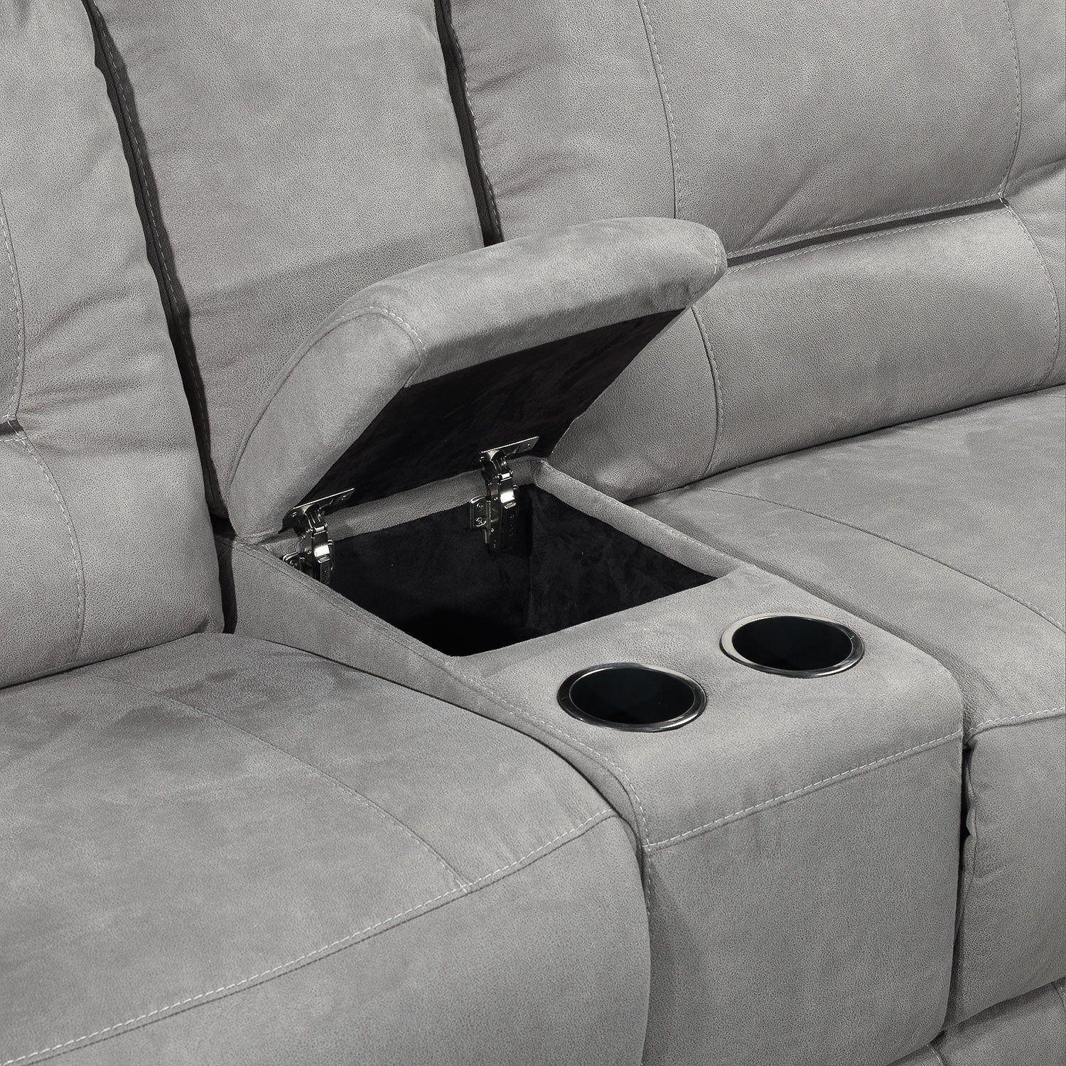 Pasadena 6-Piece Reclining Sectional with Left-Facing Chaise - Light Grey