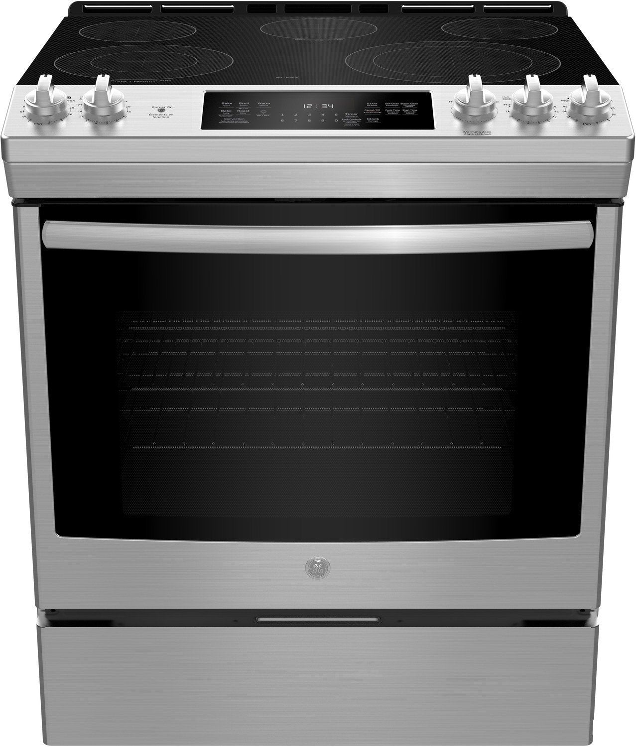 GE Stainless Steel Slide-In Electric True Convection Range (5.3 Cu. Ft.) - JCS840SMSS