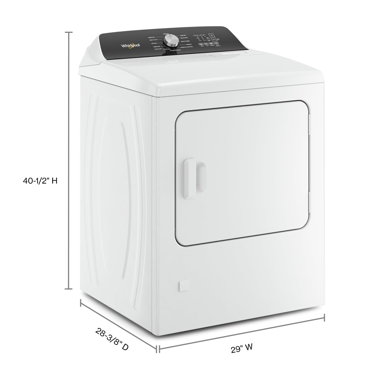 Whirlpool White Front Load Steam Gas Dryer with Moisture Sensing (7.0 Cu.Ft) - WGD5050LW