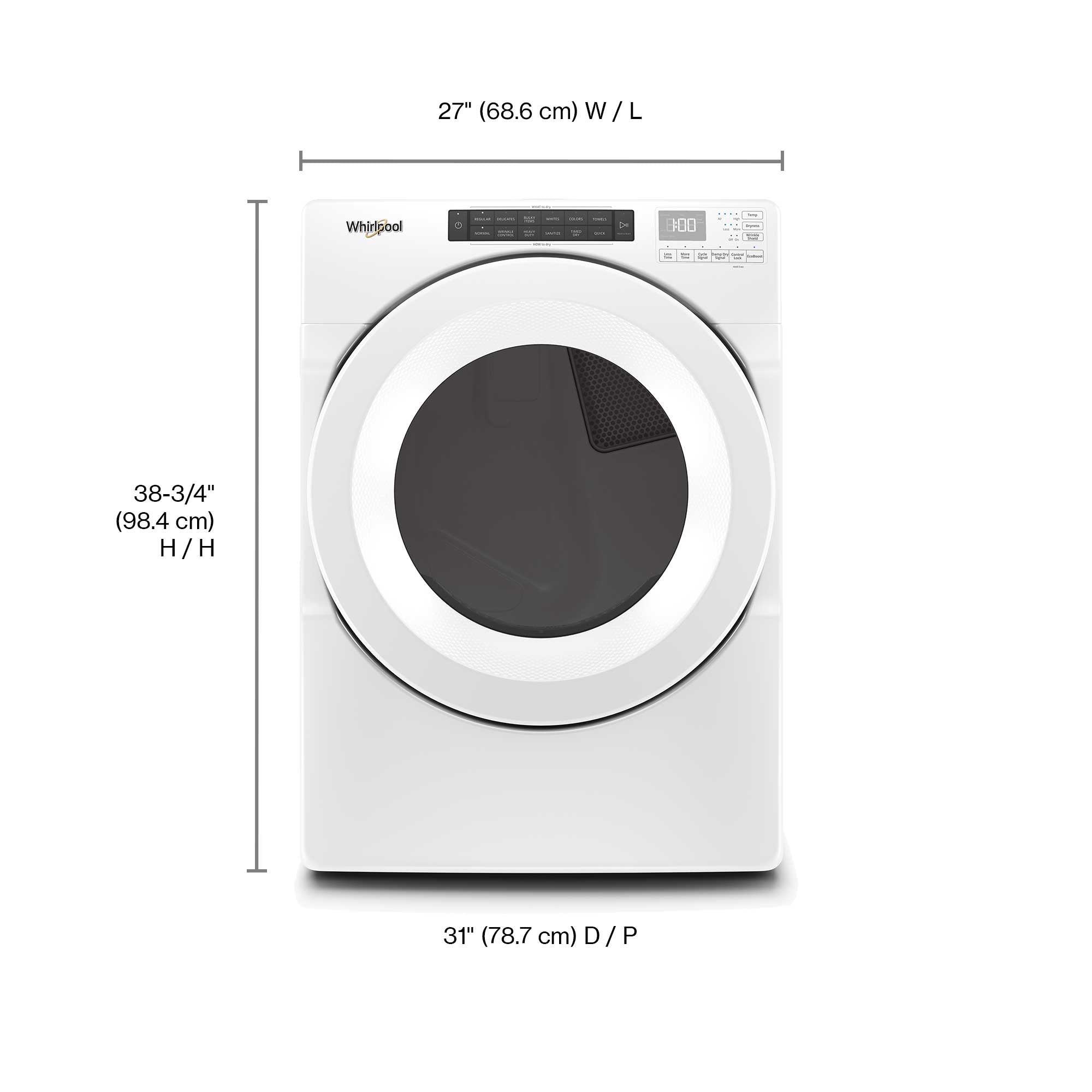 Whirlpool White Electric Dryer (7.4 Cu.Ft.) - YWED560LHW