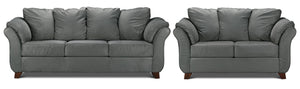 Collier Sofa and Loveseat Set - Dark Grey