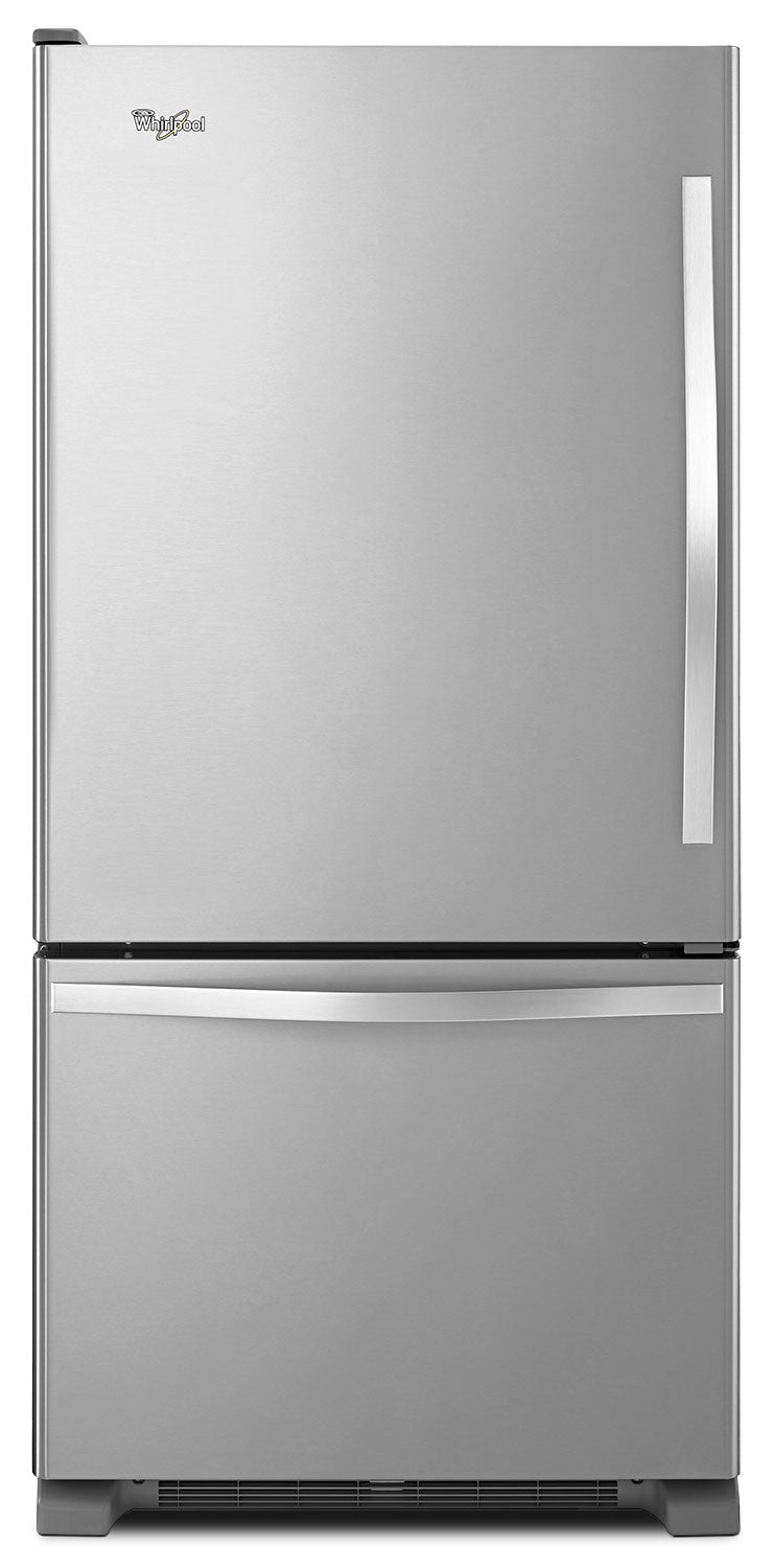 Whirlpool 30" 19 Cu. Ft. Stainless Steel Bottom-Freezer Refrigerator - WRB329LFBM