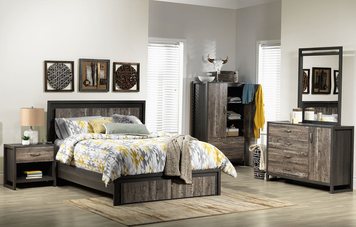 Hudson Night Table - Rustic Brown