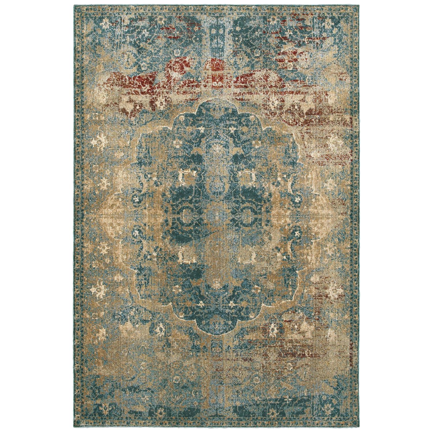 Escalon W4449HL Distressed Medallion Area Rug (7'10"X10'10")