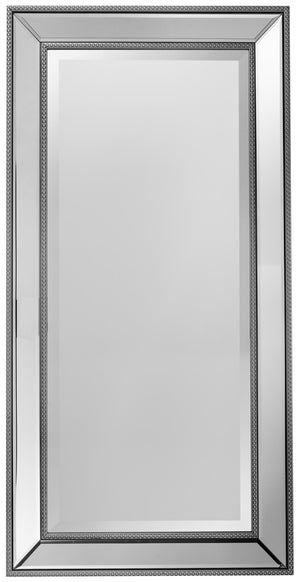 Vedette Silver Beaded Wall Mirror (20" x 40")