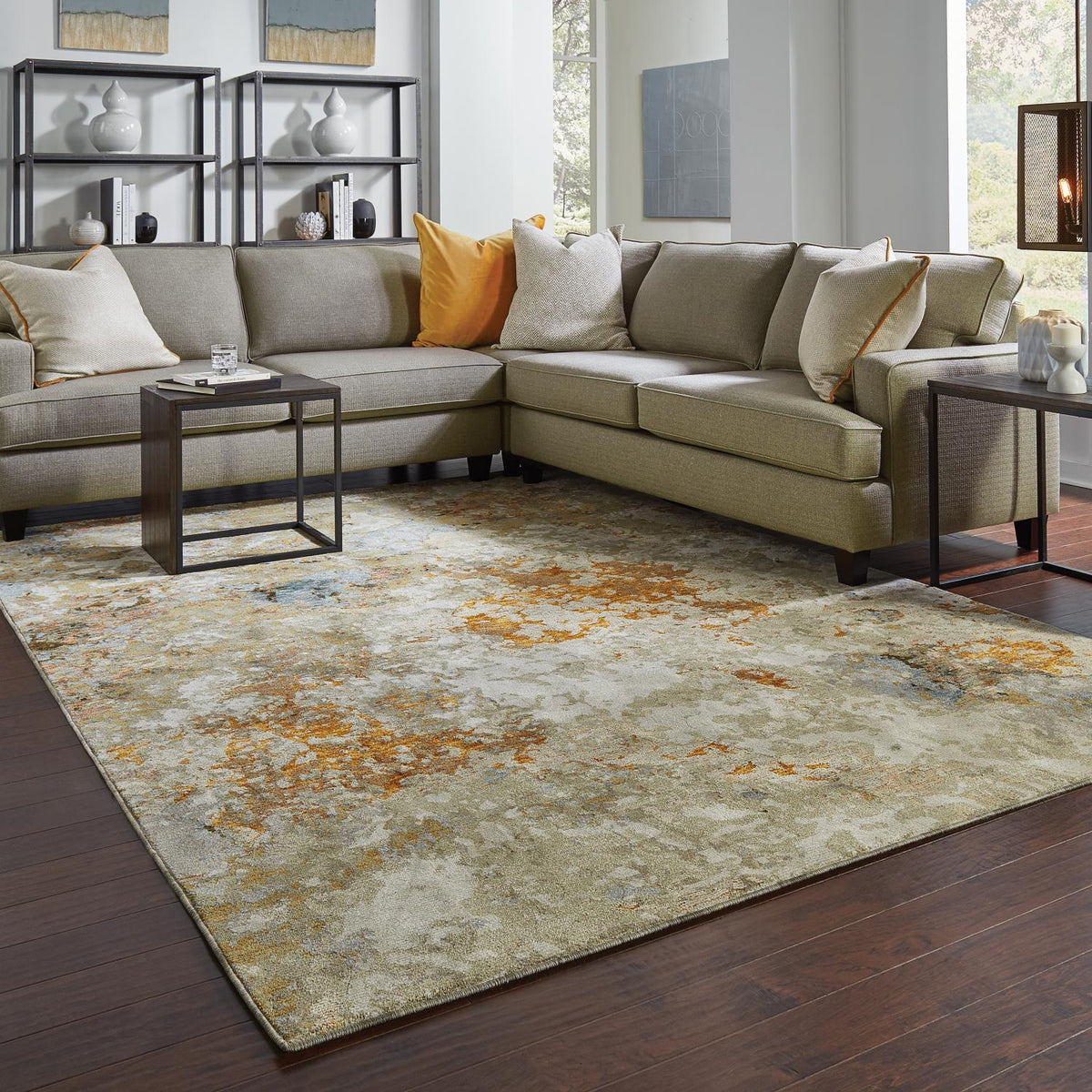 Estérel W8031BL Abstract Area Rug (5'3"X7'3")