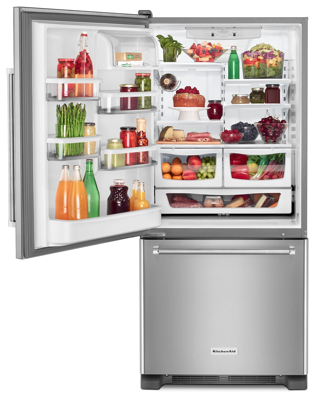 KitchenAid Stainless Steel Bottom-Freezer Refrigerator (18.7 Cu. Ft.) - KRBL109ESS