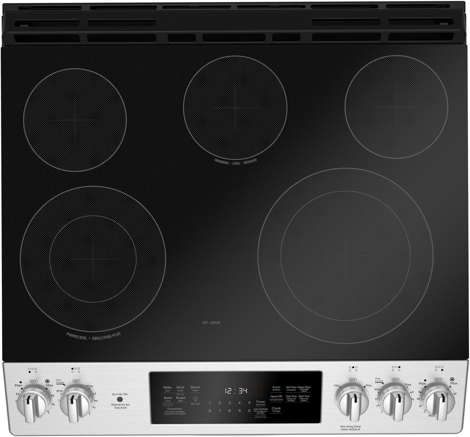 GE Stainless Steel Slide-In Electric True Convection Range (5.3 Cu. Ft.) - JCS840SMSS