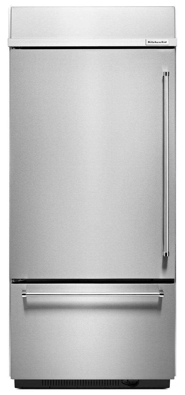 KitchenAid 35.5" 20.9 Cu. Ft. Stainless Steel Bottom-Freezer Refrigerator - KBBL306ESS