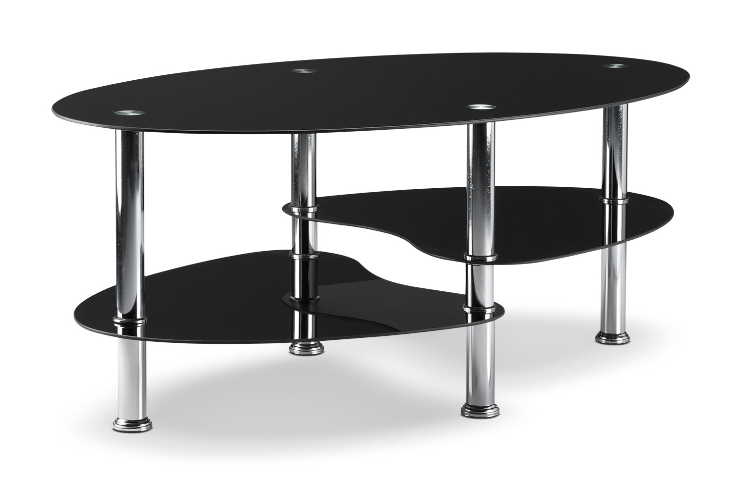 Oriana Coffee Table and Two End Tables - Black