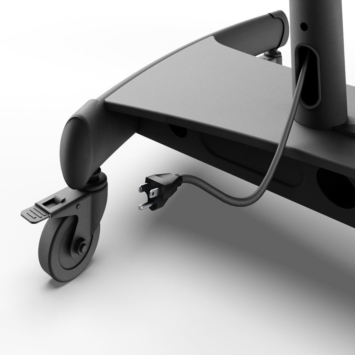Kanto Black Height Adjustable Mobile TV Cart with Adjustable Shelf for 50" to 82" TVs - MTM82PL