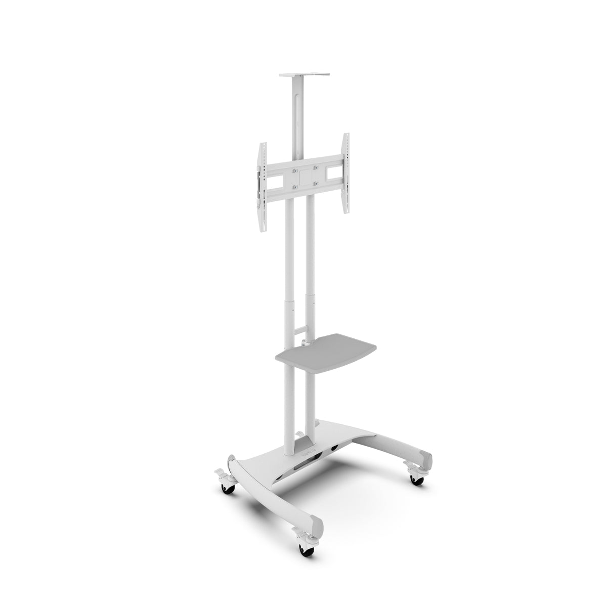 Kanto White Height Adjustable Mobile TV Cart with Adjustable Shelf for 37" to 65" TVs - MTM65PLW