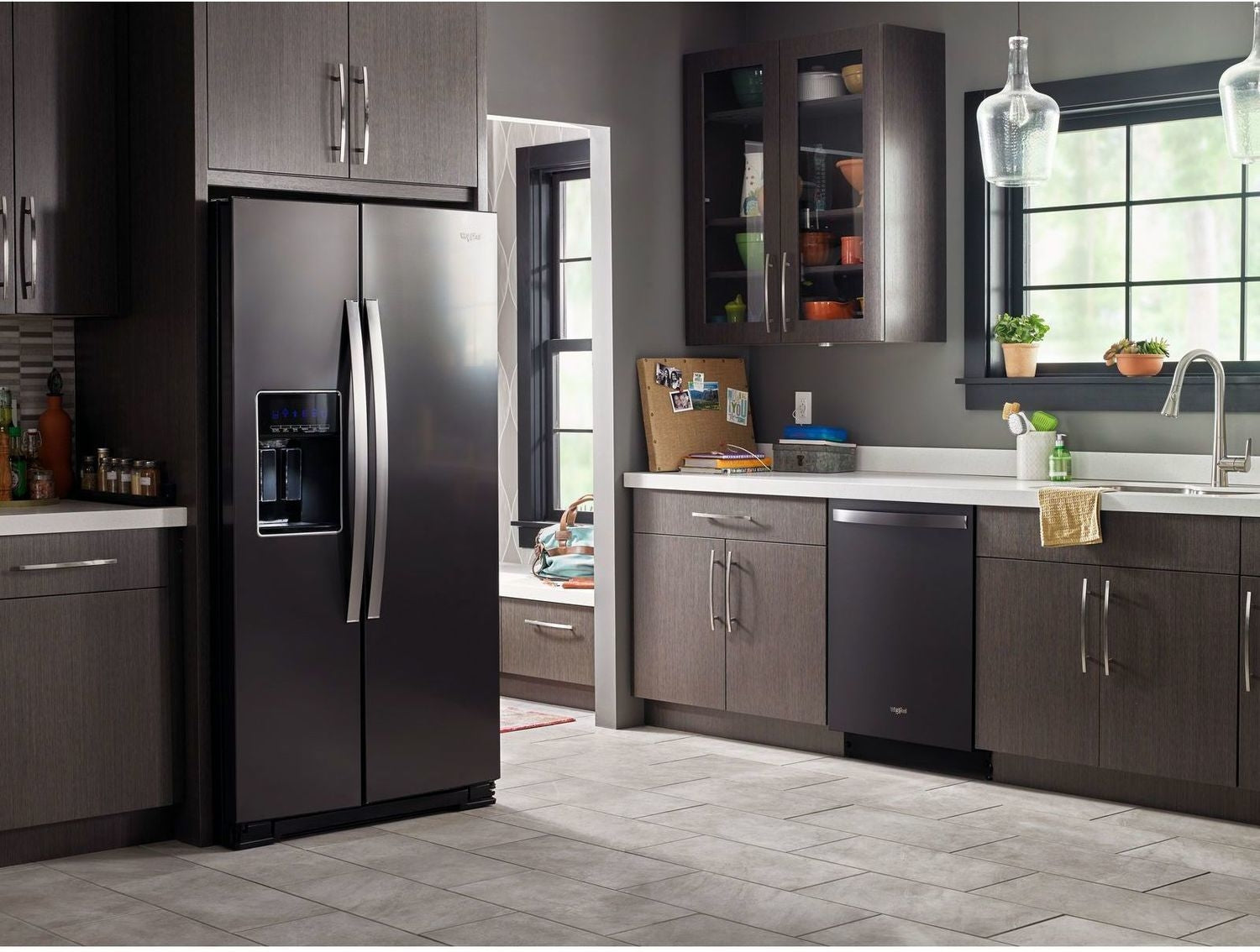 Whirlpool Black Stainless Steel Side-by-Side Refrigerator (28 Cu. Ft.) - WRS588FIHV