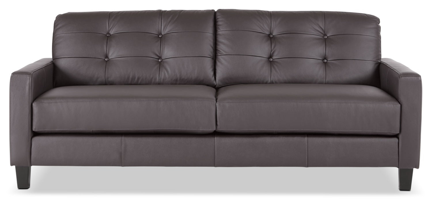 Kylie Leather Sofa - Coffee