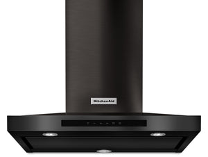 KitchenAid Black Stainless Steel 30" 600 CFM Wall-Mount Canopy Range Hood - KVWB600DBS