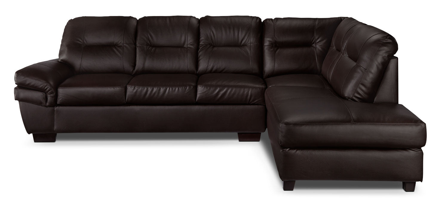 Harper 2-Piece Sectional with Right-Facing Chaise - Dark Chocolate