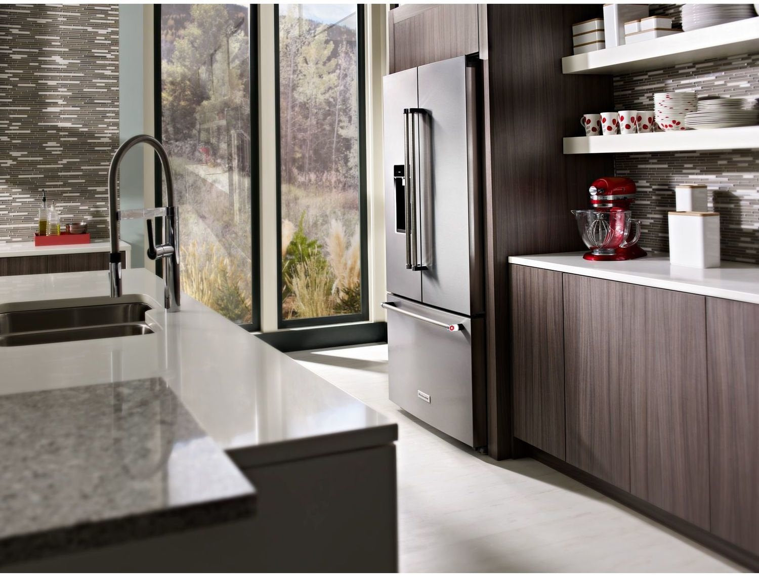KitchenAid Stainless Steel Counter-Depth French Door Refrigerator (23.8 Cu. Ft.) - KRFC604FSS