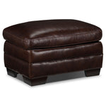 Amarillo Leather Ottoman - Brown