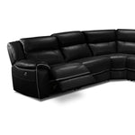 Holton Leather 6-Piece Sectional with Right-Facing Chaise - Black