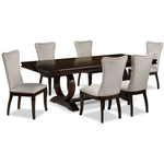 Rosario 7-Piece Extendable Dining Set - Cherry and Beige