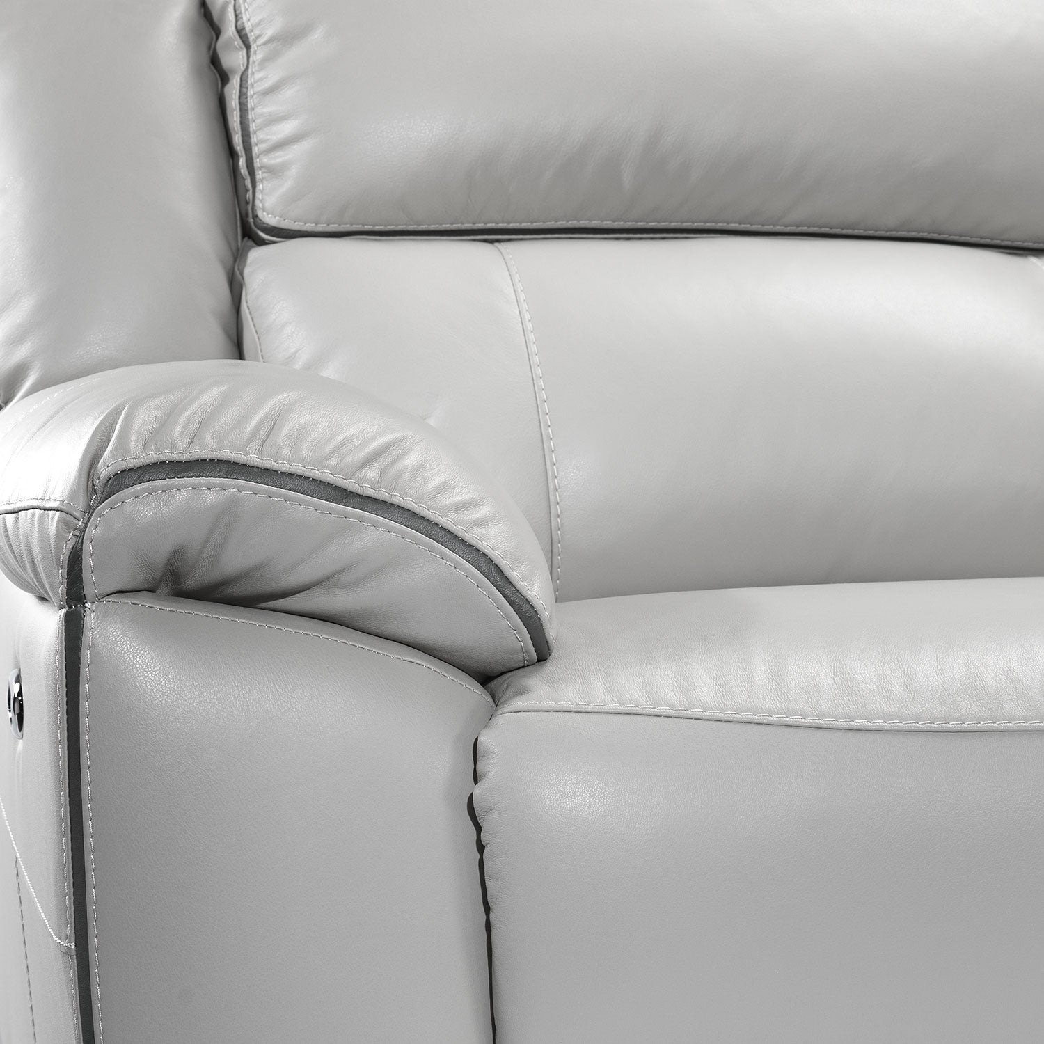 Holton Leather 6-Piece Sectional with Right-Facing Chaise - Grey