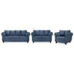 Collier Sofa, Loveseat and Chair Set - Cobalt Blue