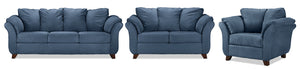 Collier Sofa, Loveseat and Chair Set - Cobalt Blue