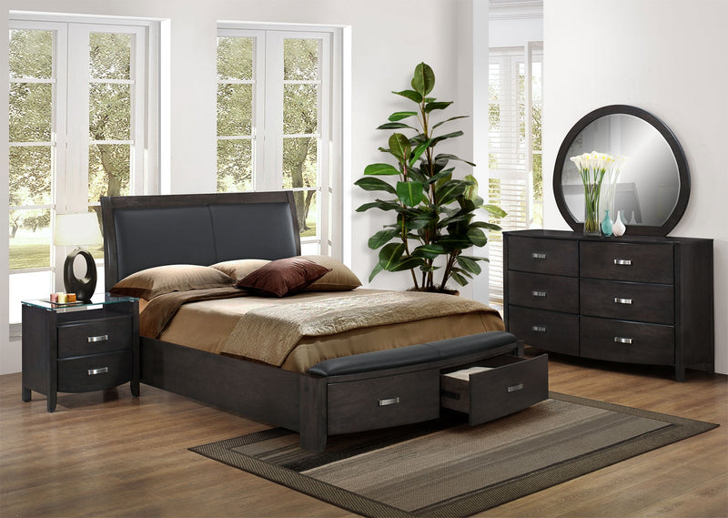 Cinema 6-Piece King Storage Bedroom Package Charcoal Leon's