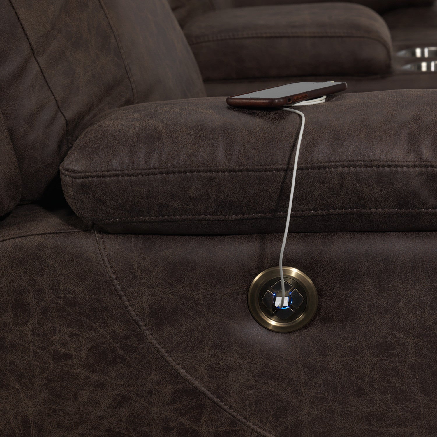 Rebel Power Reclining Loveseat with Console - Brown