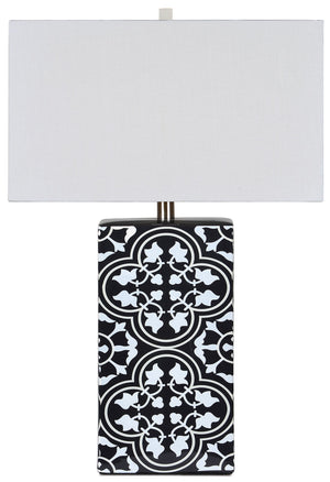 Catalina 27" Table Lamp - Black and White
