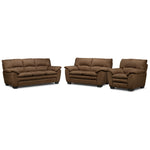 Kelleher Sofa, Loveseat and Chair Set - Hazelnut