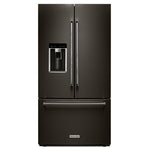 KitchenAid 36" 23.8 Cu. Ft. Black Stainless Steel Counter-Depth French Door Refrigerator - KRFC704FBS