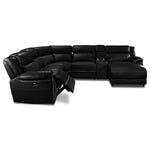 Holton Leather 6-Piece Sectional with Right-Facing Chaise - Black