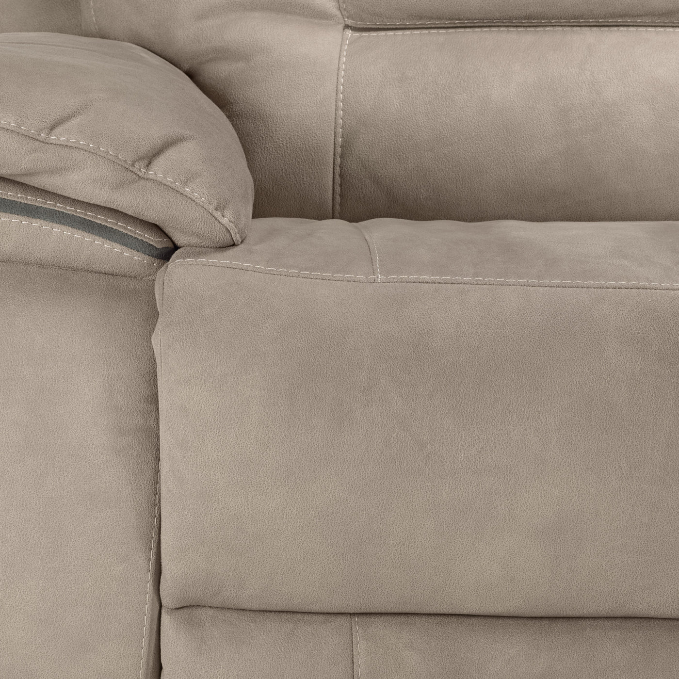 Pasadena 3-Piece Reclining Sofa with Right-Facing Chaise - Light Grey
