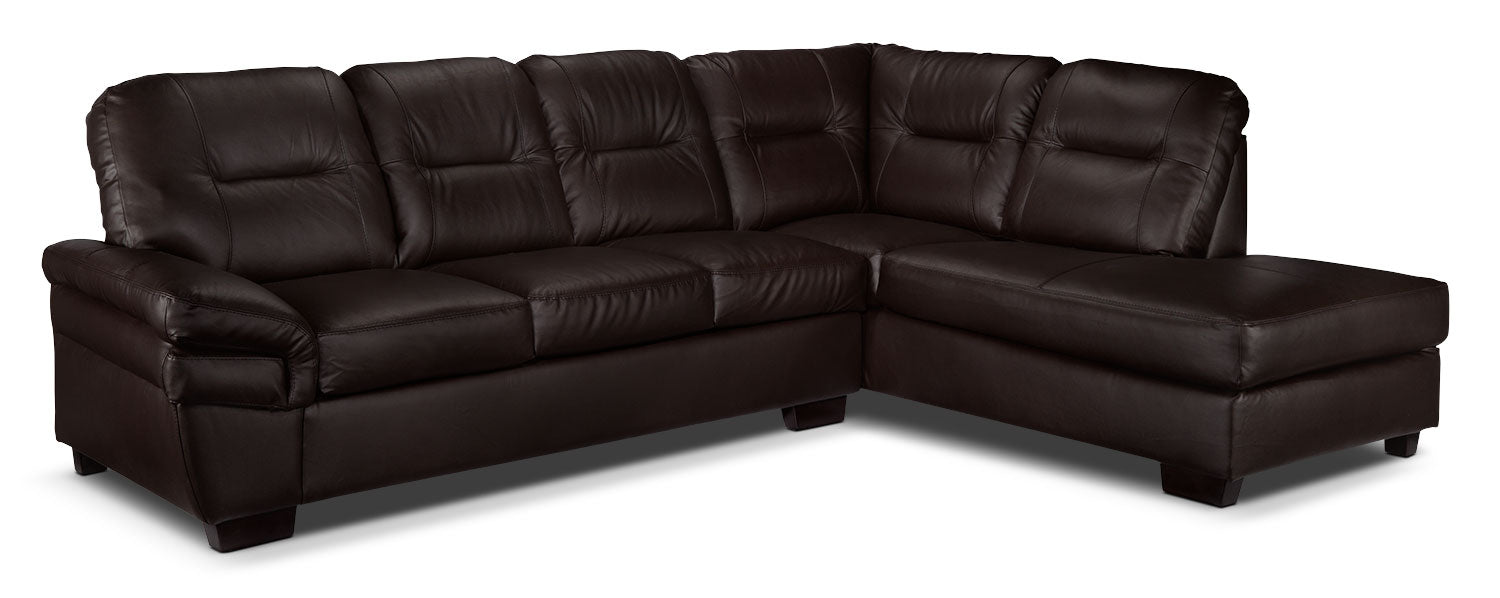 Harper 2-Piece Sectional with Right-Facing Chaise - Dark Chocolate