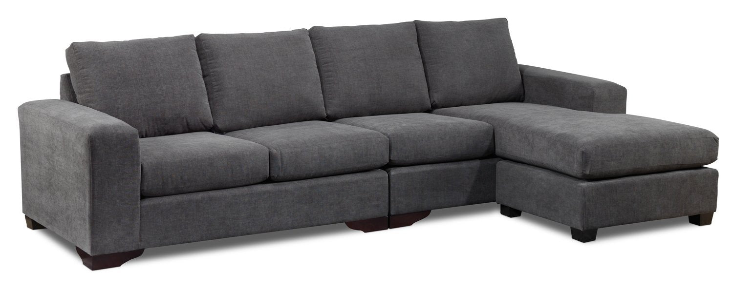 Danielle 2-Piece Sectional with Right-Facing Chaise - Grey