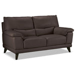 Braylon Leather Loveseat - Dark Chocolate