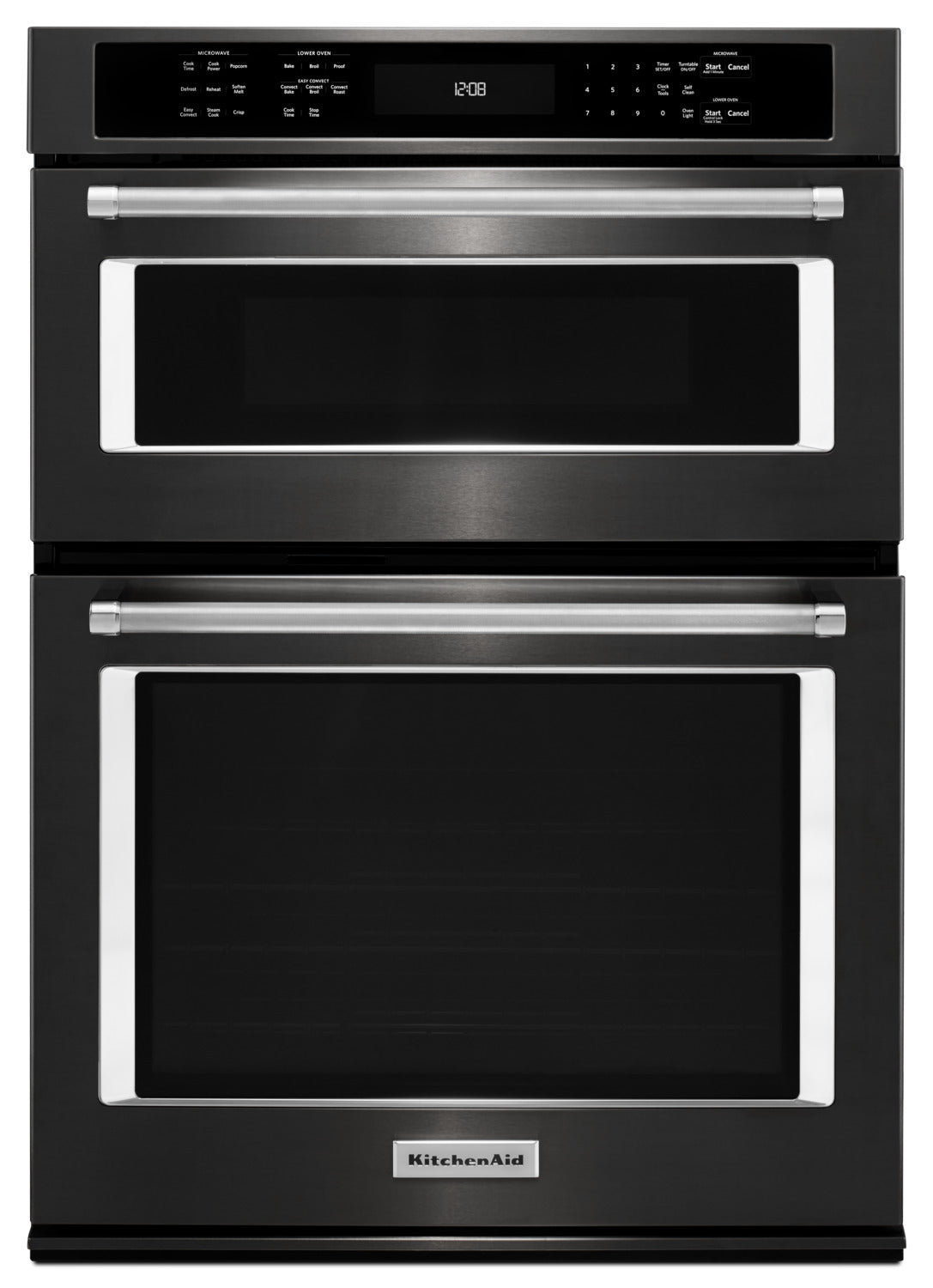 KitchenAid Black Stainless Steel Wall Oven (5.0 Cu. Ft.) w/ Microwave (1.4 Cu. Ft.) - KOCE500EBS