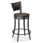 Richmond Pub-Height Swivel Stool - Dark Grey and Brown
