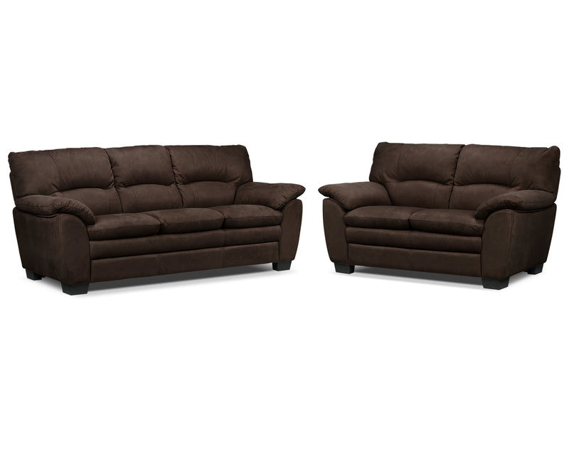 Kelleher Sofa and Loveseat Set Walnut Leon's
