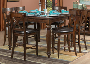 Kingstown 7-Piece Extendable Counter Height Dining Set - Chocolate