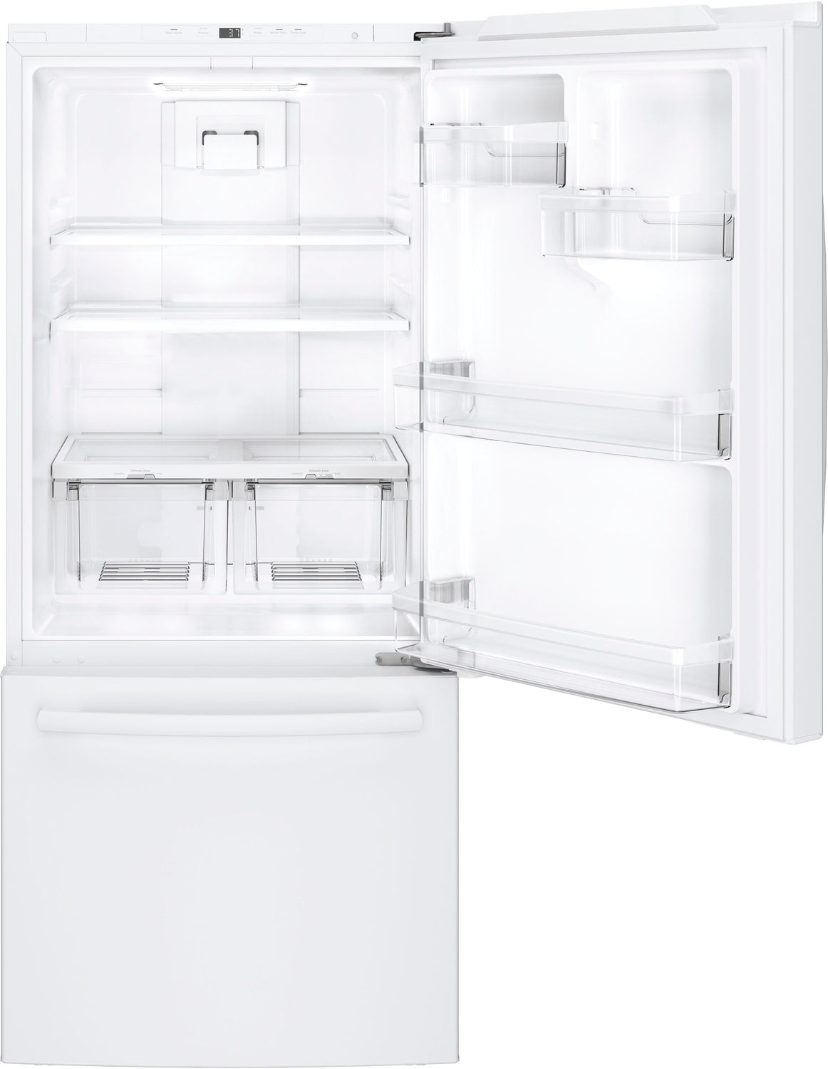 GE White BOTTOM-FREEZER REFRIGERATOR (20.9 CU. FT.) - GDE21DGKWW
